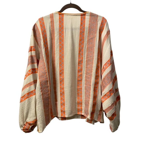 By Together Embroidered Avalon Long Sleeve Oversized Top Cotton Medium Boho - Picture 4 of 16